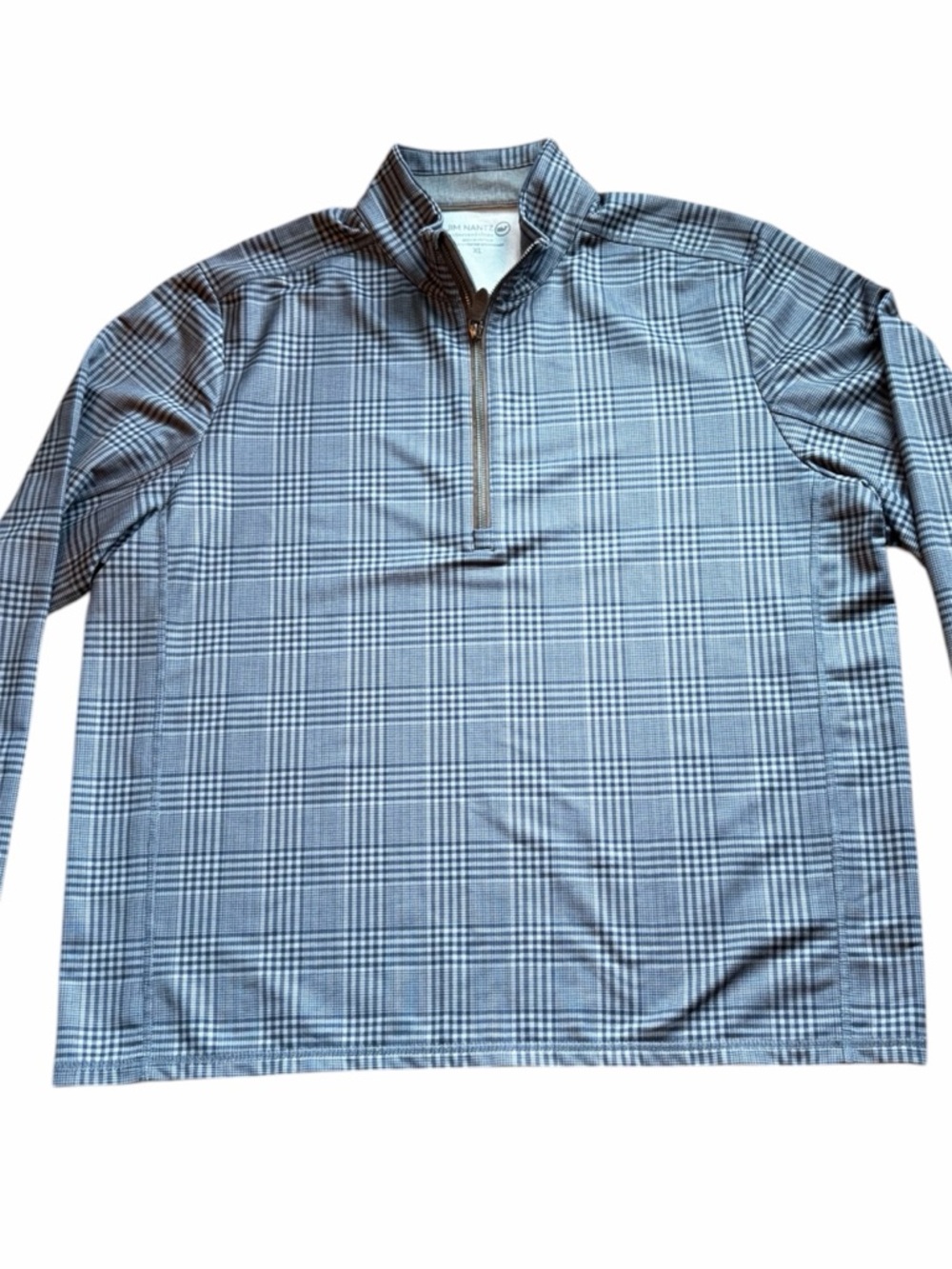 Vineyard Vines Jim Nantz Navy and Black Plaid Quarter-Zip Size XL